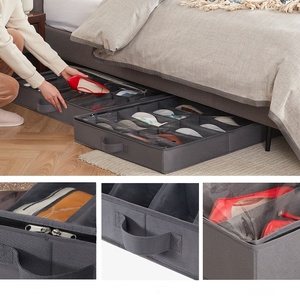 Hộp đựng giày vải có thể gập lại với nắp trong suốt và cửa sổ xem để lưu trữ giày dưới giường - Product Image 5