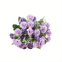 20 tiges de carnations lilas artificielles en soie, style rustique et frais, pour la décoration, la photographie, les mariages et les arrangements floraux