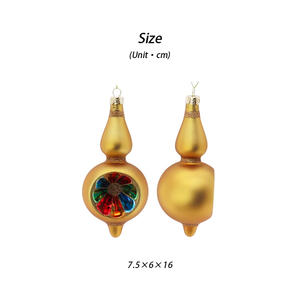 Ornement de <span class=keywords><strong>boule</strong></span> de calebasse de Noël en vitrail fait à la main de haute qualité pour la décoration d'arbre de Noël <span class=keywords><strong>prix</strong></span> de gros d'usine - Product Image 4