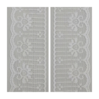 Dentelle en nylon à rayures verticales florales non extensible de 4,3 cm pour la décoration des poignets et des ourlets