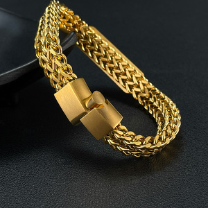 Bracelet chaîne de guitare pour <span class=keywords><strong>homme</strong></span>, nouveau style, acier inoxydable, fermoir magnétique, chaîne épaisse Miami Curb Cuban Link, bijoux - Product Image 4
