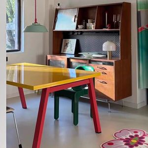 Meja Komputer persegi panjang minimalis Modern, tempat kerja ruang kecil warna-warni untuk rumah kantor desain meja makan trendi - Product Image 1