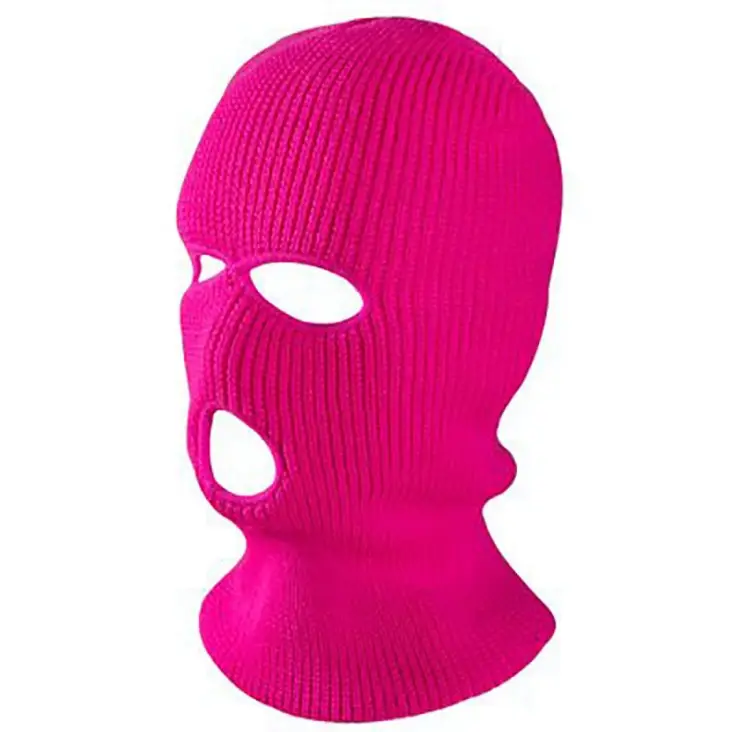 Balaclava de malha personalizada, chapéu térmico para atividades ao ar livre, 3 buracos, máscara de esqui, gorro