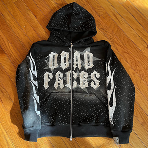 Haute qualité français éponge surdimensionné 100% coton à capuche unisexe sweat à capuche court hommes en détresse broderie sweats à capuche personnalisés pour homme - Product Image 2