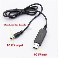 Câble USB de suralimentation 5,5 * 2,1 mm DC-DC 5V/9V/12V pour Power Bank et routeur sans fil – Câble de conversion de tension 5V