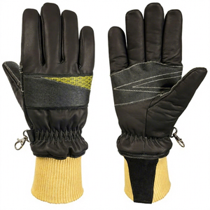 Guantes de Seguridad de Cuero Negros con Puntas Texturizadas Resistentes a la Abrasión, Puño Reforzado Antideslizante, Uso General - Product Image 1