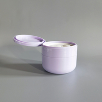 Pot en plastique à double paroi Mono PP avec bouchon à rabat, pot à crème 100g 100ml avec cuillère pour soin de la peau, crème pour le visage, gommage, sérum, lotion pour le corps