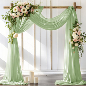 Tissu de fond de scène transparent anti-plis, panneaux de fond photo, draperies de fond de scène de mariage transparentes <span class=keywords><strong>blanc</strong></span> ivoire - Product Image 6