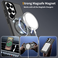 Funda de Lujo para Samsung S26 Ultra, Resistente a Impactos, Translúcida, con Acabado Mate, Sensación de Piel, Magnética, con Anillo de Soporte