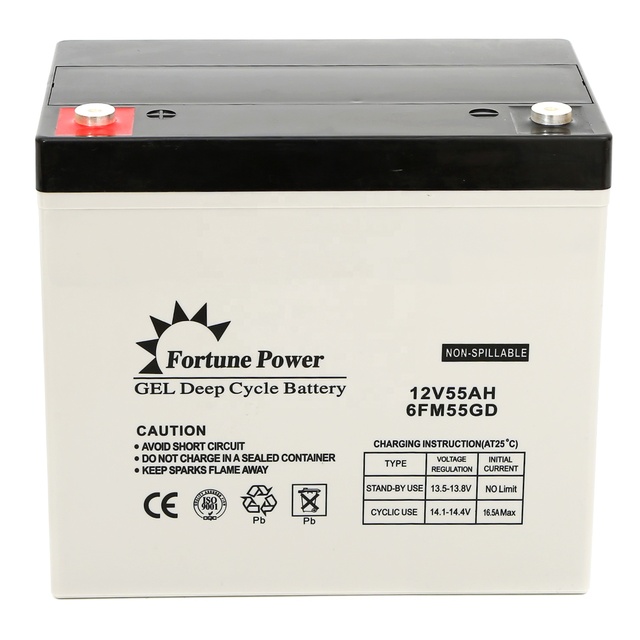 Maintenance Free Sealed 12V 55-100Ah Acid Lead/Gel Battery for Golf Carts & Boats-Fortune Power NP55-12