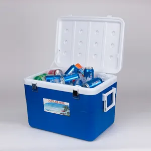 Plastic Ice Box 45 L Fábrica Diretamente Vendas PU Isolados Gelo Refrigeração Ice Chest Cooler Box para Outdoor Camping