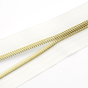 Golden <strong>Teeth</strong> Roll Zipper High Quality Custom Plastic 5# Factory <strong>Zip</strong> Eco-Friendly Long Chain for Jackets &amp; Bags Rubber Nylon - Product Image 1