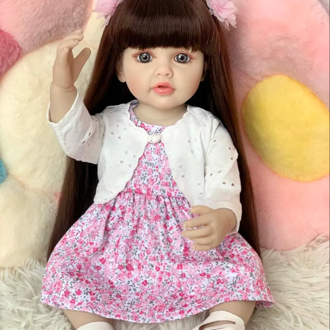 Alexa Breathing Simulator Heartbeat Reaisgic Girl Wite Clothes 22 55 Cm4 Inches Beats Biy 2 Aori Gril Reborn Dolls