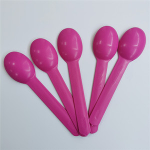 Disposable Plastic Cutlery PP Colorful 6 inch Yogurt Cheese Spoon Disposable Ice cream Plastic Spoon