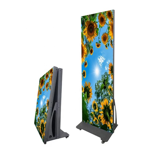 New Foldable LED Poster Display P1.25-P2.5 Indoor HD RGB Advertising Commercial Portable Digital Display 1200cd Brightness