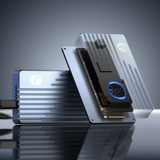 VCOM Thunderbolt 5 USB4 V2.0 SSD Enclosure for 2280 M.2 PCI-E NVME Protocol 80Gbps Data Transmission