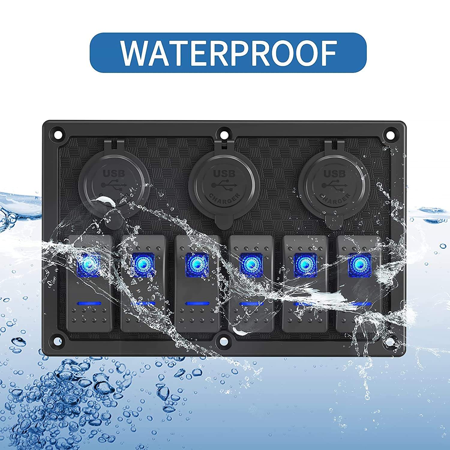 Pannello Interruttore 5 Gang Con Voltmetro E USB PD/QC3.0 - Per Auto E Barche - Foto 5