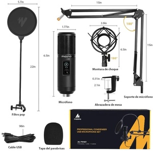 MAONO Micro Podcast USB Micro Âm Thanh Ngưng Tụ Chuyên Nghiệp Có Núm Tăng Âm Một Chạm Và Micrô Chơi Game - Product Image 6