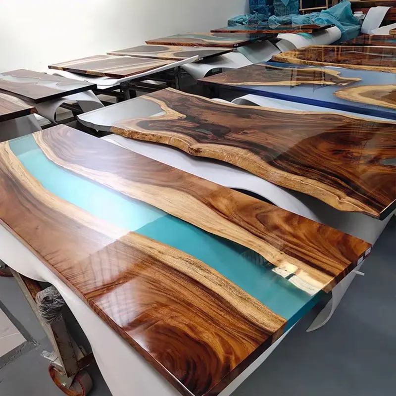 Tavolo In legno epossidico 120*60 cm 4 piedi da 2 piedi In magazzino pronto per spedire tavolino tavolino mobili soggiorno