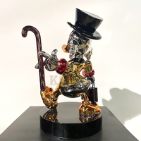 Sculpture de canard en fibre de verre électroplaquée, artisanat en résine décoratif, originalité 'Money Maker Ducks', pour galerie de meubles