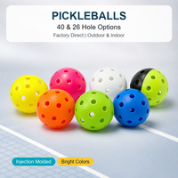 Ballon de pickleball personnalisé avec logo, 40 trous pour l'extérieur, 26 trous pour l'intérieur, ballon d'entraînement de qualité professionnelle, accessoire sportif durable, fabrication OEM