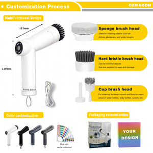 Cepillo de Limpieza Eléctrico Recargable de Plástico, Resistente al Agua IPX7, Ligero y Ecológico para Platos, Fregadero y Estufa - Product Image 5
