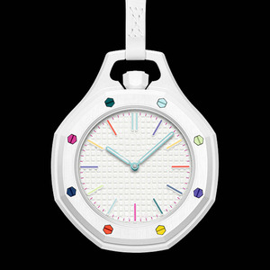 Octagonal Waffle Dial Quartz Watch with Lanyard Strap Trendy Unisex Streetwear Fashion Necklace Pendant <b>Pocket</b> Watch - Product Image 5