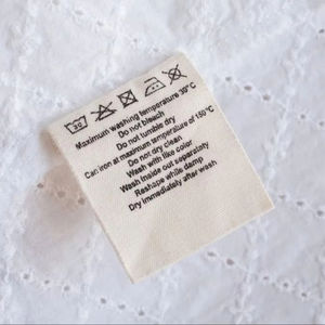 Etiquetas de algodón impresas de 30x70 mm, etiquetas con diseño de logotipo más vendidas, etiquetas impresas para prendas, etiquetas impresas para ropa. - Product Image 1