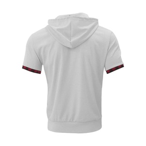 Camiseta Casual Holgada con Capucha y Dobladillo Redondo para Hombre, Estilo Hip Hop, Manga Corta, Transpirable, Material Poliéster/Algodón - Product Image 4