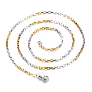 Cadena de Acero Inoxidable 316L de Alta Calidad en Dos Tonos, Plata y Oro, para Mujer - Product Image 1