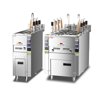 Station de chaudière de Ramen à 3 paniers de cuiseur de nouilles de pâtes de restaurant commercial avec la technologie d'induction d'acier inoxydable de passoire