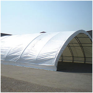 Kanopi wadah kain PVC bingkai baja pengiriman wadah tenda penampungan atap siap untuk dikirim 40ft penutup tahan air api logam panas - Product Image 4