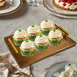 ถาดไม้เสิร์ฟอาหารสำหรับตกแต่งโต๊ะทานอาหารเช้าถาดเสิร์ฟพร้อมฐานหวายแฮนด์เมดสำหรับวางเคาน์เตอร์ครัวกลางบ้าน - Product Image 1