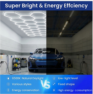 Lámpara LED Hexagonal de Panal de Abeja de Alta Calidad y Ahorro de Energía, 6000K, IP44, para Techo de Oficina, Taller o Garaje - Product Image 4