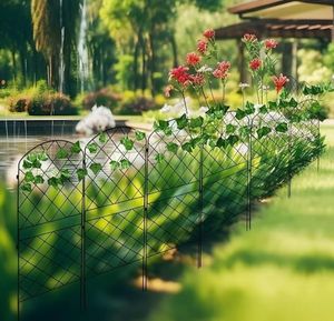 Pannello di recinzione in metallo decorativo antiruggine scherma da giardino con traliccio e cancelli barriera per animali categoria di prodotto - Product Image 3