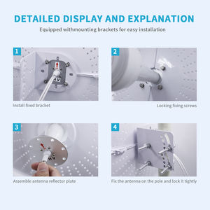 <span class=keywords><strong>Precio</strong></span> de fábrica 1700-4200Mhz 2x22dBI 48dBI 60cm Long Rang MIMO Golden Parabolic Dish <span class=keywords><strong>Antena</strong></span> hiperbólica para enrutador CPE - Product Image 6