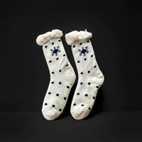 Sherpa-Gefütterte Crew-Socken für Damen mit Cartoon-Rentier-Muster Antibakteriell Schnelltrocknend & Atmungsaktiv Winterwärme
