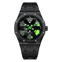 Montres en acier inoxydable avec mouvement automatique japonais, design d'usine et personnalisables, simili-squelette lumineux, pour marque privée