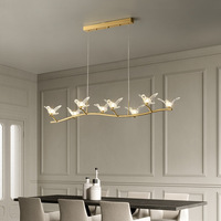 Candelabros de escritorio delantero de cobre para restaurante, lámpara colgante de lujo, diseño de luces Led