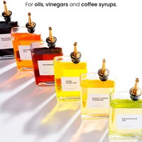 Ensemble de Bouteilles Carrées en Verre de 350 ml et 500 ml pour Huile d'Olive avec Verseur, Distributeur d'Huile et de Vinaigre, Bouteille pour Sirop de Café – Vente en Gros