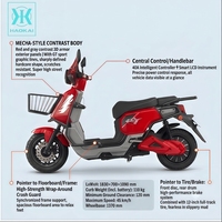 72V 2200W Electric Moped Scooter Streetbikes High Power 45km/h Durable Long Range Urban Commuter Motorcycle for Adults