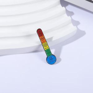 Wholesale Creative Cute Fairy Mood Thermometer Brooch Cross-border Cartoon Rainbow Emotional Metal Accessory Pins for Clothes - Product Image 4