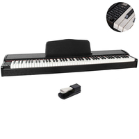 Piano numérique professionnel portable personnalisé en usine, 88 touches, noir et blanc, avec configuration à trois pédales, en plastique
