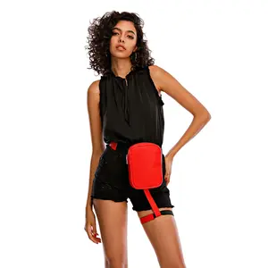 Yeni tasarım moda deri serin bacak spor koşum bel çantası Fanny paketi uyluk çanta kadınlar için