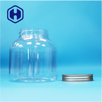 Bocaux alimentaires ronds en plastique PET transparent écologique avec couvercles à vis en aluminium étanches sans BPA pour les collations, bonbons et conserves