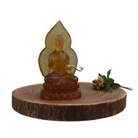 Statue de Bodhisattva Samantabhadra sacrée sculptée à la main par ArtFamily, en verre de cristal (procédé de la cire perdue), art d'autel bouddhiste, sanctuaires, Jiangsu
