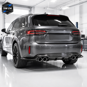 Kit de diffuseur de pare-chocs arrière et de lames latérales en fibre de carbone, finition brillante 3K Twill, revêtement transparent, ajustement direct pour BMW F85 X5M F86 X6M 2013-2019 - Product Image 3