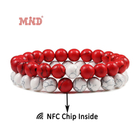 Bracelet élastique RFID personnalisé en perles NFC 13,56 MHz, respectueux de l'environnement