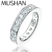 Bague de luxe MuShan en argent sterling 925 avec moissanite couleur D, bague formelle pour sœur, plaquée or 18 carats, bijoux brevetés MST