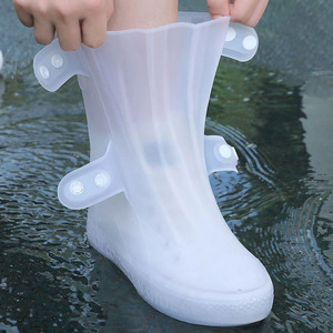 Venta al por mayor antideslizante grueso resistente al desgaste zapatos de lluvia impermeable equipo de lluvia para hombres mujeres protector de silicona zapatos de agua de lluvia - Product Image 1